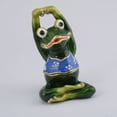 thumbnail image 2 of Keren Kopal  Gymnastic Frog with a Blue Shirt Enamel Painted Trinket Box with Austrian Crystals, 2 of 7