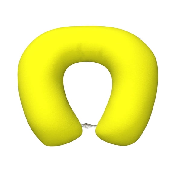 Travel Pillow Memory Foam, Head Neck Support Airplane Pillow For Traveling, Car, Home, Travel Neck Flight Pillow 12 Inches Lemon Yellow