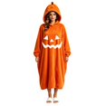 thumbnail image 2 of Ruyelune Black Adult Pumpkin Onesie Costume Funny Pumpkin Hooded Casual Pajama Set, Oversized Onesie Jumpsuit S, 2 of 4