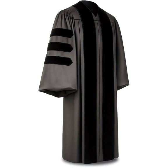 CLERKMANS Tailored Chevron Zipper Graduation Gown and Doctorate Robe (Unisex)