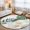 Emerald, Metallic Gold, Mint, Jade, variant on Round Rugs 6Ft, Boho Tropical Palm Leaves Round Area Rug Washable Indoor Throw Carpet, Summer Ginkgo Leaf Modern Soft Non Slip Circle Rug for Office Cabinet Home Decor Aesthetic