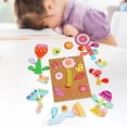 thumbnail image 4 of Juguete de madera para niños, tablero de corcho con chincheta, rompecabezas, juguete de aprendizaje, rompecabezas preescolar Planta, 4 of 9