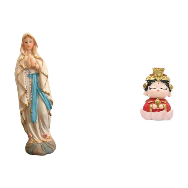 Estatua De La Virgen María Mazu, Figura Decorativa De Resina, Escultura De La Virgen María, Adorno De Mesa Coleccionable Para Oficina, Dormitorio O Armario.