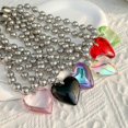 thumbnail image 3 of Collar con cadena de cuentas redondas de cristal Yashi Corazón 26866, 3 of 5