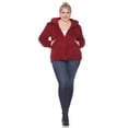 thumbnail image 4 of Plus Size Hooded Sherpa Jacket Red 1X, 4 of 6