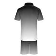 thumbnail image 5 of RMGVDSD Mens Summer Track Suits 2 Piece Set Mens Short Sets Gradient Short Sleeve Fashion Zipper Polo Shirt And Shorts Casual Sportswear Suit Comfortable Athletic Suits, 5 of 5