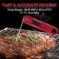 thumbnail image 4 of AGCAN Digital Meat Thermometer, Food Thermometer with Folding Probe, Instant Read Meat Thermometer for Cooking, BBQ, Grilling, Baking, Candy Making, Gifts for Him Dad Men Birthday, Red, 4 of 8