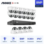 ANNKE 4K Ultra HD PoE Network Video Security System 16CH 4K H.265 Surveillance NVR 16pcs 4K HD IP67 POE CCTV Dome Cameras without HDD