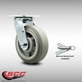 thumbnail image 2 of 6 Inch SS Thermoplastic Rubber Swivel Caster with Ball Bearing and Swivel Lock, 2 of 2