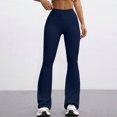 thumbnail image 6 of Flare Yoga Pants for Women Stretch High Waisted Tummy Control Leggings Comfy Casual Workout Bootcut Yoga Pants Navy M, 6 of 6