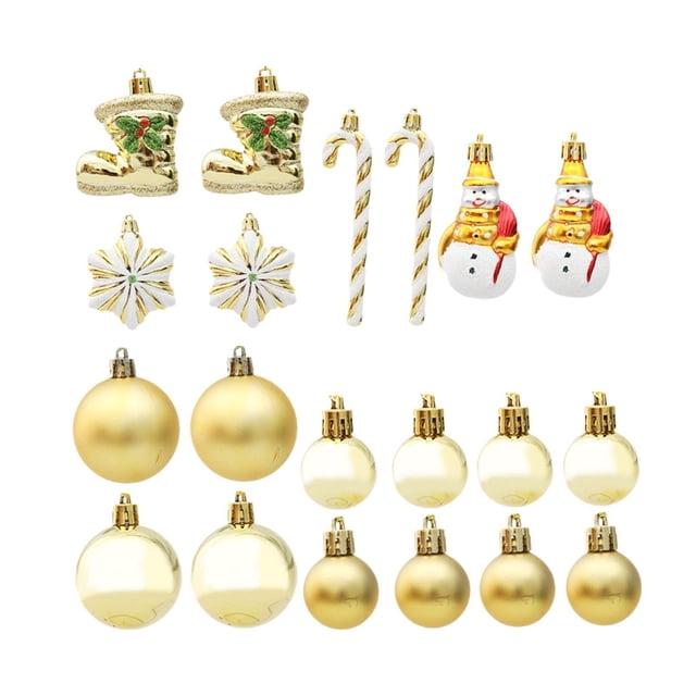 Juego de bolas navideñas irrompibles Perfecl 20 piezas decorativas colgantes de Navidad oro