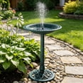 thumbnail image 4 of Zimtown Bird Bath Birdbath/Feeder with  Solar Fountain Outdoor Patio Garden Backyard, Dark Green, 4 of 12