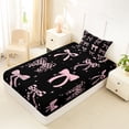 thumbnail image 4 of Erosebridal Teens Cute Pink Bow Twin Sheet Sets 3pcs,Girls Kids Cartoon Stars Print Bow Knot Bedding,Breathable Home Decor, 4 of 5