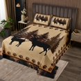 thumbnail image 2 of Deer Print Twin Quilt Set Animal Bedspread Deer Hunting Themed Bed Set Rustic Farmstyle Bear Paw Print Quilt Set Canbin Deer Bedding, 2 of 5
