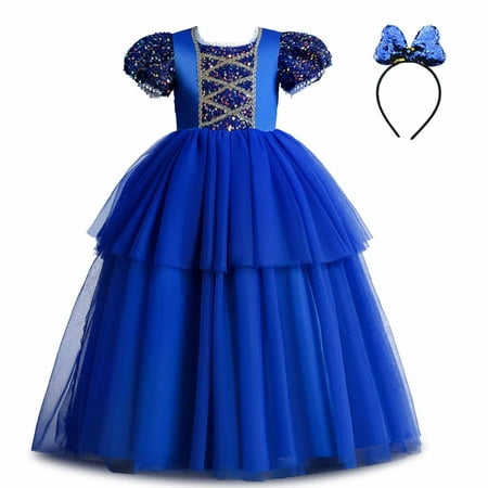 

QIPOPIQ Outfit Dress for Girls Clearance Children Baby Girls Middle-aged Children s Puff Sleeve Sequin Gauze Dress Princess Dress