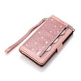 thumbnail image 5 of Dteck Wallet Case For Samsung Galaxy A51 (4G), Luxury Glitter Bling PU Leatether Zipper Purse Wallet Case with Built-in 9 Card Slots / Hand Strap, Pink, 5 of 6