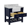 thumbnail image 6 of Charlotte 36" Farmhouse Bathroom Vanity with Royal Blue Cabinet and Carrara Marble Top, 6 of 6