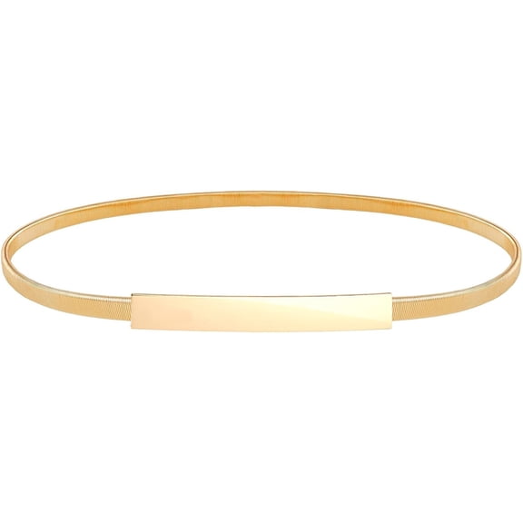 Skinny   Belt for Women, Stretch Waistband with Rectangle Buckle, Thin  Belt for Women Dresses and Formal Wear