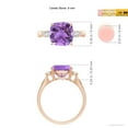 thumbnail image 4 of ANGARA Natural Cushion 3.1 ct Amethyst Solitaire Ring with Diamond Accents in 14K Rose Gold for Women (Size-9mm) | February Birthstone, Anniversary, Jewelry Gift for Women | Natural Amethyst Ring, 4 of 9
