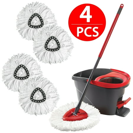 Ocedar Spin Mop Refills TSV Replacement Mop Head Refill Microfiber Mop Heads Universal 360 Degree Spin Magic Mop-Microfiber Replacement Mop Head-Round Shape Compatible with O-Cedar ()