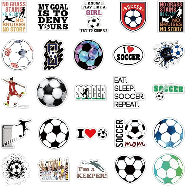 50pcs Soccer Stickers No-Duplicate Balls Stickers for Adult