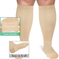 thumbnail image 3 of UZMOG 3 Pack Plus Size Compression Socks for Women & Men, Extra Wide Calf Compression Socks Knee High Stockings, 3 of 4