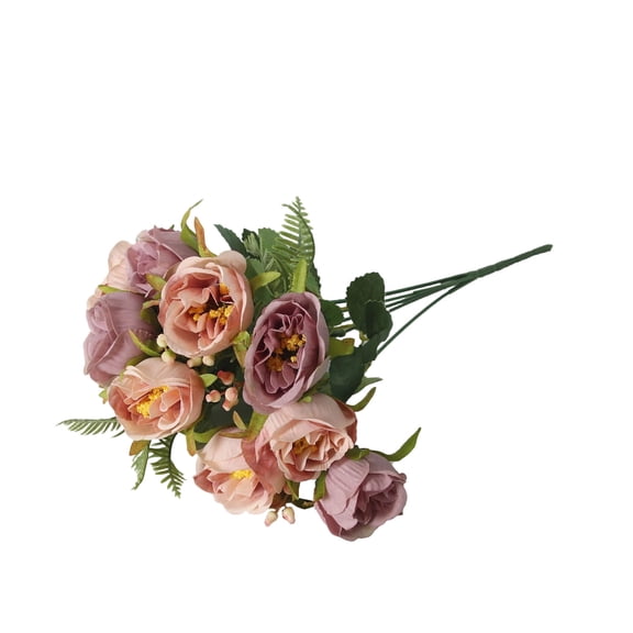 Specollect 2 Pcs Artificial Lilies Bouquet, Realistic Plastic Roses for Wedding, Party Decor, Handmade Floral Arrangement