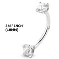 thumbnail image 7 of 14 Karat Gold Curved Barbell 16 Gauge Eyebrow Ring with CZ Gems, 7 of 7