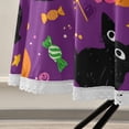 thumbnail image 5 of Round Outdoor Tablecloth 60 Inch Dining Table Cover with Lace Trim & Umbrella Hole for Outside Party Camping Cartoon Black Cats and Pumpkins, 5 of 8