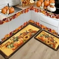 thumbnail image 3 of Happy Fall Pumpkin Decorative Kitchen Rugs Set of 2,Non Skid Washable, Home Seasonal Fall Holiday Party Autumn Harvest Thanksgiving Kitchen Mat 17"x47"+17"x30", 3 of 6