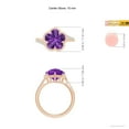 thumbnail image 3 of ANGARA Natural Five-Petal Flower 3.7 ct Amethyst Twisted Wire Halo Ring in 14K Rose Gold for Women (Size-10mm) | February Birthstone, Anniversary, Jewelry Gift for Women | Natural Amethyst Ring, 3 of 8