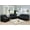 Black, variant on Cystal Genuine leather 3 Pieces Living Room Sofa Set (Black)