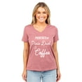 thumbnail image 2 of Powered By Pixie Dust And Coffee Women's Fashion Relaxed V-Neck T-Shirt Tee Heather Rouge Large, 2 of 3
