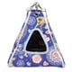 thumbnail image 4 of Pequeñas Mascotas Hamaca Tienda Cama Colgante Juguete Desmontable Lavable para Azúcar Planeador Hámster Flor Azul Seasmall, 4 of 5