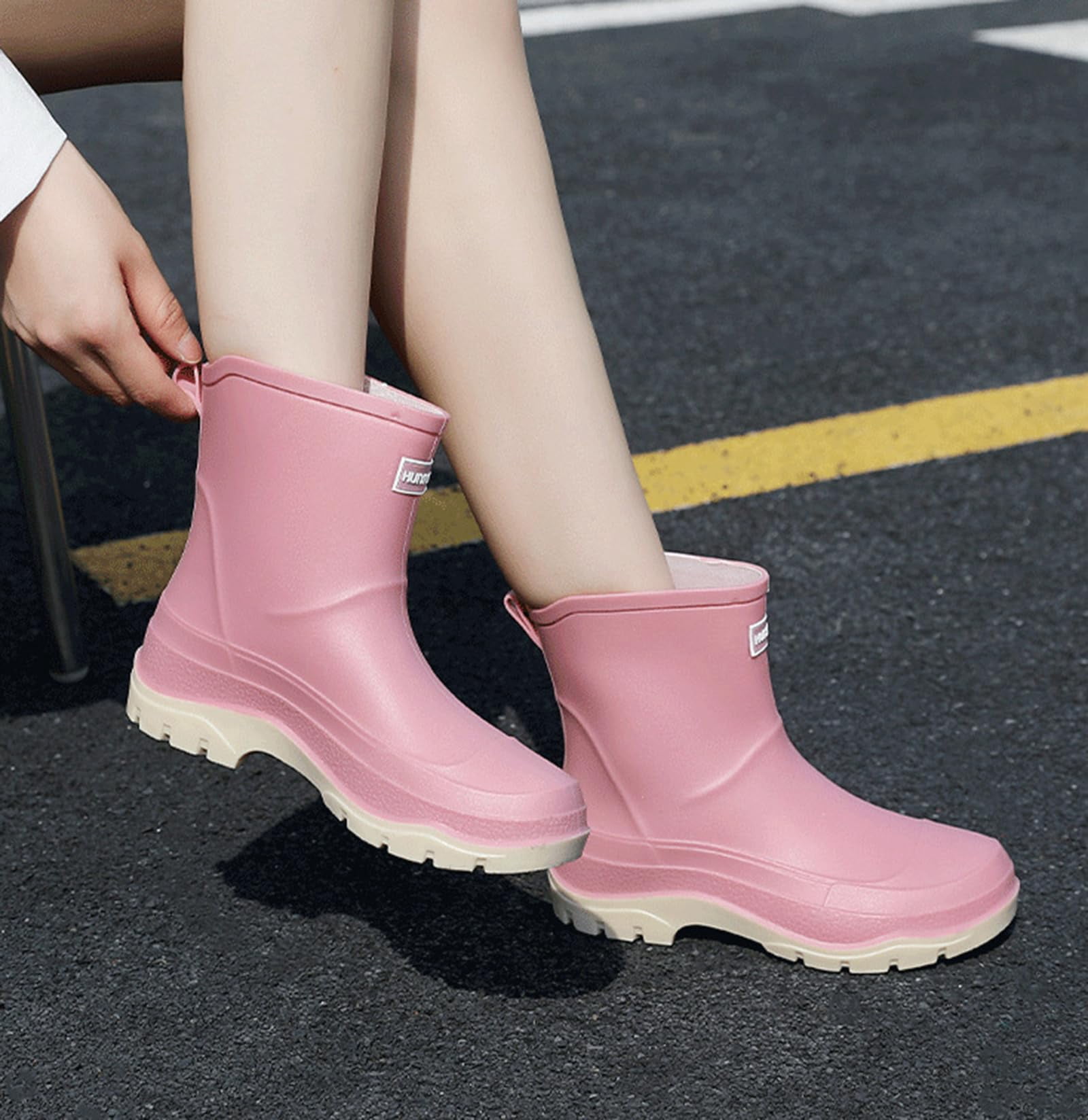 AUXDIQ Rain Boots Women Short Ankle Waterproof Rain Shoes Outdoor Garden Shoes