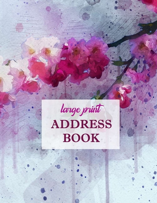 Large print address book contact telephone address book with tabs 
