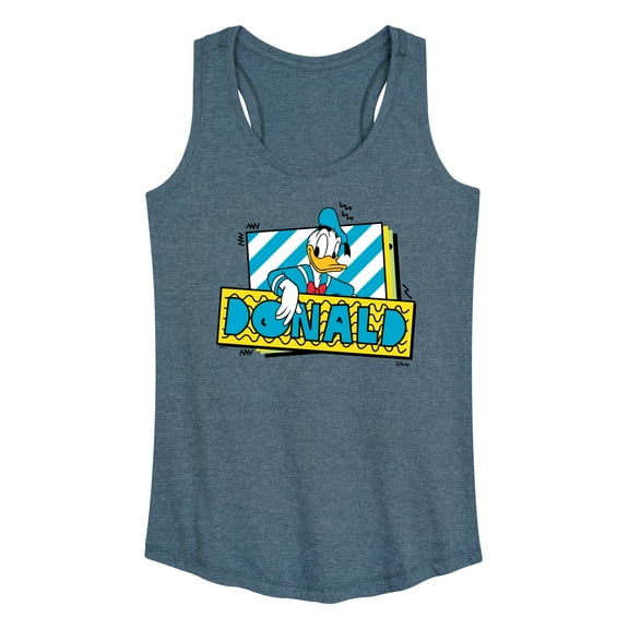 Disney - Leaning Donald Duck With Nametag - Women's Racerback Tank Top