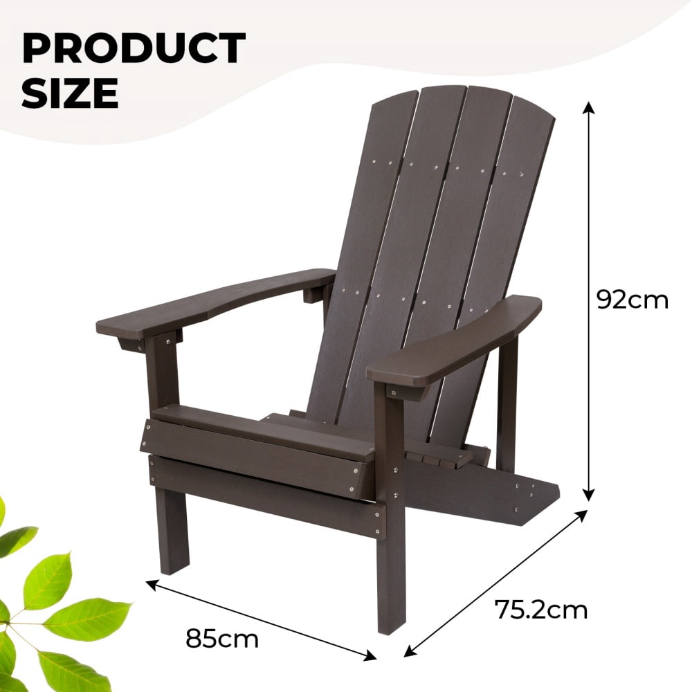MIDODO Folding Adirondack Chair, Wooden Outdoor Lawn Patio Chair Weather Resistant Fire Pit Chairs for Yard Garden