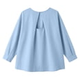 thumbnail image 4 of Craaazy Womens Solid Color Crewneck Cotton Long Sleeve Tops with Back Keyhole Cutout for Summer Daily Wear Gift, 4 of 8