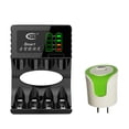 thumbnail image 1 of Seitruly para AA/AAA rápido de Indicadores LED 5V/1A Dispositivo de carga de recargable de 4 ranuras Baterías de general negro NO1, 1 of 1