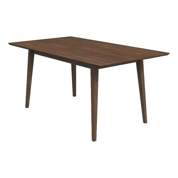 Allora Mid Century Modern Wood Large Dining Table in Brown Walnut