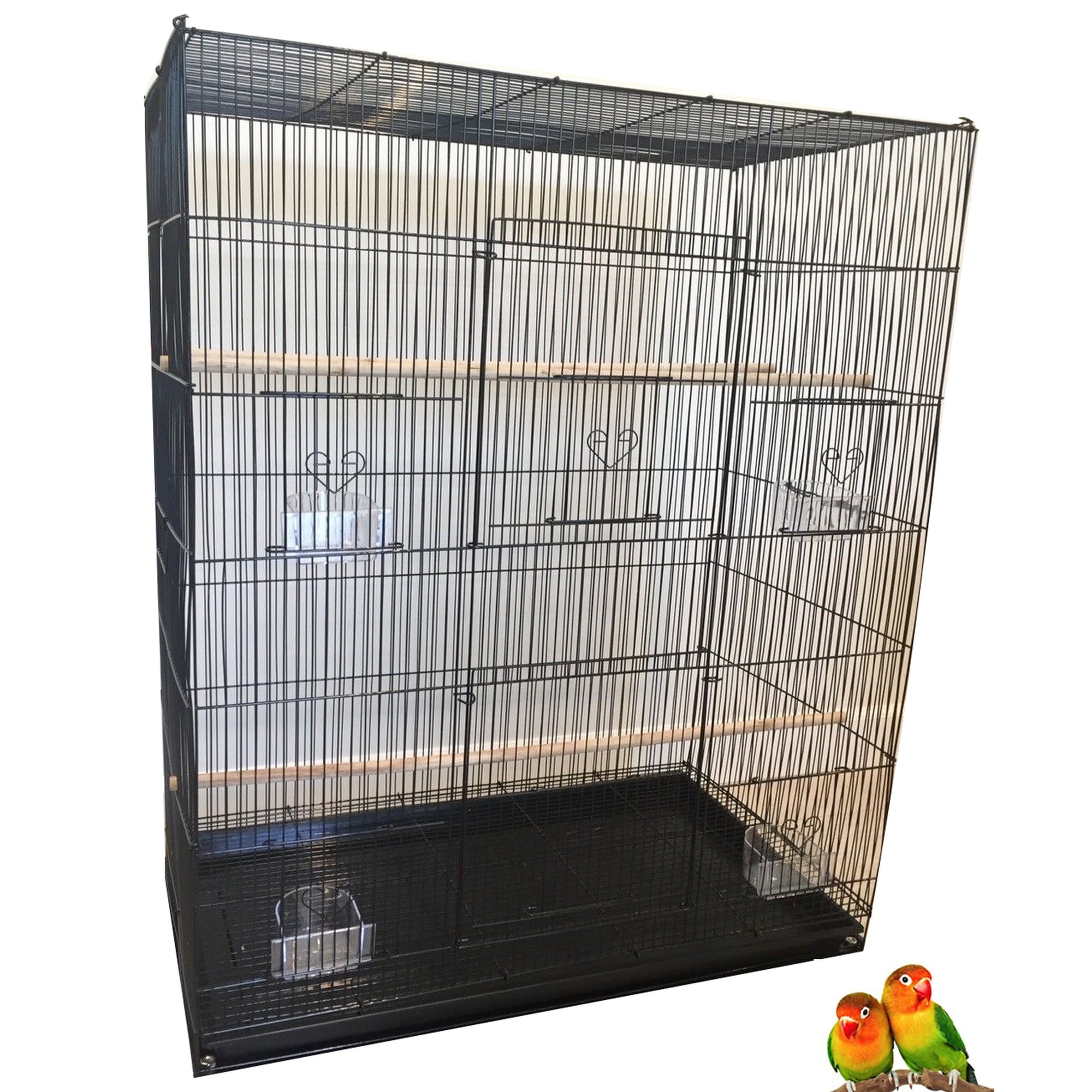 X-Large Flight Bird Breeding Breeder Cage With 3/8-inch Bar Spacing for Small Sized Parakeet Lovebird Canary Aviary Budgies Finches