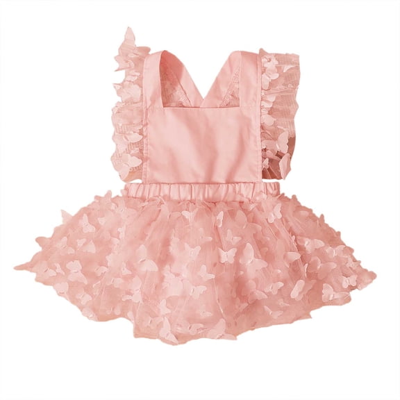 REDARER Girls 3D Petal Tutu Dress, Light Blue Sleeveless Tulle Party Dress for Baby,9-12 Months