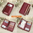 thumbnail image 7 of Contact's Passport Wallet for Travel , Leather Passport Holder For Family RFID Blocking Fit up 4 Passports （Red), 7 of 7