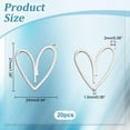 thumbnail image 3 of 20Pcs 2 Colors 27mm Long Heart Charms 304 Stainless Steel Love Heart Charms Metal Flat Drop Dangle Charms Hollow Connectors Charms for DIY Bracelet Necklace Jewelry Making, 3 of 6