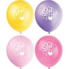 Latex Clothesline Pink Baby Shower Balloons, 12 in, Assorted, 8ct