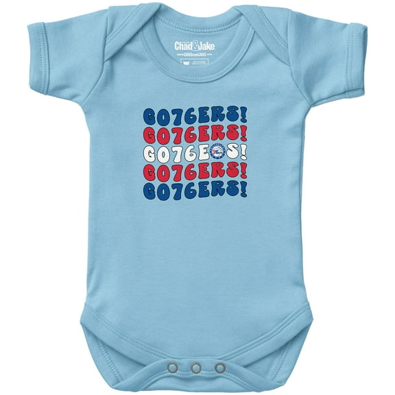 Newborn & Infant Chad & Jake  Light Blue Philadelphia 76ers Groovy Bodysuit