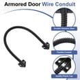 thumbnail image 4 of Uxcell Armored Door Loop Wire Protection (16"L 1/4" ID, Black)(1Pcs), Door Wire Conduit Power Transfer Armored Cable Wire Sleeve Protector with Plastic Ends, Suit for - Access System, 4 of 7