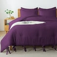 thumbnail image 3 of DNG Creations 5 Piece Luxury Tie Comforter ( Solid Plum Colour ) All-Season 550 GSM Ultra Soft 100% Egyptian Cotton, 800 TC ( Oversized King - Size ), 3 of 6