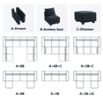 thumbnail image 4 of HONBAY Velvet Square Ottoman Module for Modular Sectional Sofa, Storage Footrest, Navy Blue, 4 of 8